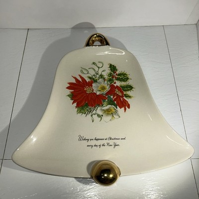 Vtg Ceramic Bell Plate Atlantic Mold Christmas Service Platter 10 