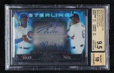 2014 Bowman Sterling Dual Blue Refractor 21/25 Yasiel Puig Jorge Soler Auto 0v50