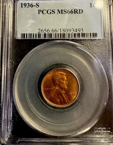 1936-S LINCOLN 1C MS66 RD