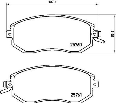 BREMBO P 78 021X Brake Pad Set, disc brake for SUBARU,TOYOTA