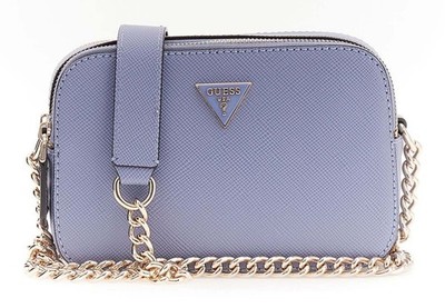 GUESS Noelle II Crossbody Camera Bag Umhängetasche Grey Blue blaugrau Neu