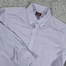UNTUCKit Mens Medium Button Down Shirt Plaid Slim Wrinkle Free Cotton Casual