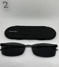 ThinOptics Frontpage Ultra-Thin Folding Sunglasses with Case – Black