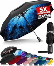 TUMELLA Windproof Travel Umbrella - Automatic Folding, Compact  Light