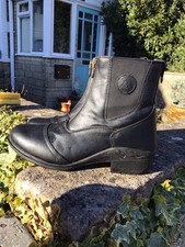Mountain Horse Snowy River Zip Fronted Black Riding Boots Size 6 1/2 Ex Cond