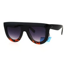 Trendy Flat Top Extra Thick Retro Plastic Mob Racer Sunglasses