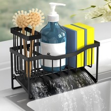 Kitchen Sink Caddy Sponge Holder Stainless Steel Self Draining Organizer Tray