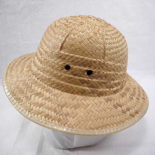 Mens Safari/Pith/Bucket hat Woven Straw summer beach hat Film, Play, Props OSFM - Picture 2 of 12