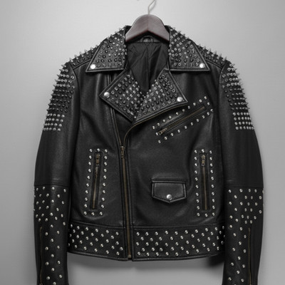 Men s Motorcycle Vintage Cafe Racer Distressed Black Biker Real Leather Jacket