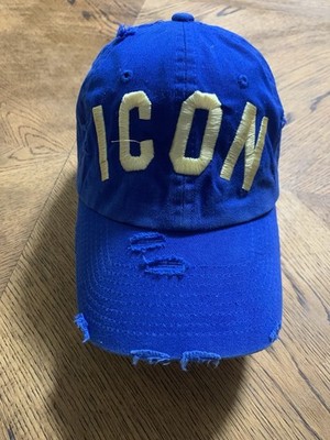Kbethos Vintage ''ICON'' Distressed Baseball Cap Blue Adjustable Hat