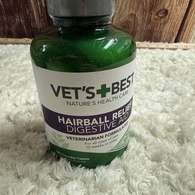Vet s Best Cat Hairball Relief Digestive Aid 180 Chewable Tablets Exp 12/2029