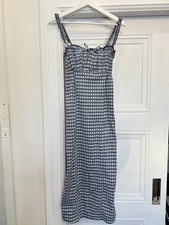 NWT FREE PEOPLE LUCINDA BLUE GINGHAM DRESS MEDIUM $148 MILKMAID