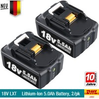 2X FüR Makita BL1850B Original Lxt Akku 18V 5,0Ah Li-Ion Ersatzakku Led 197280-8
