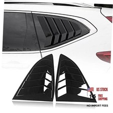 ABS Rear Side Window Louvers Air Vent Scoop Shades Cover Blinds Bright black