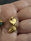 VTG Avon Earrings Delicate Drop 1992 Brushed Gold Tone Faux Jade Cabochon — photo 4