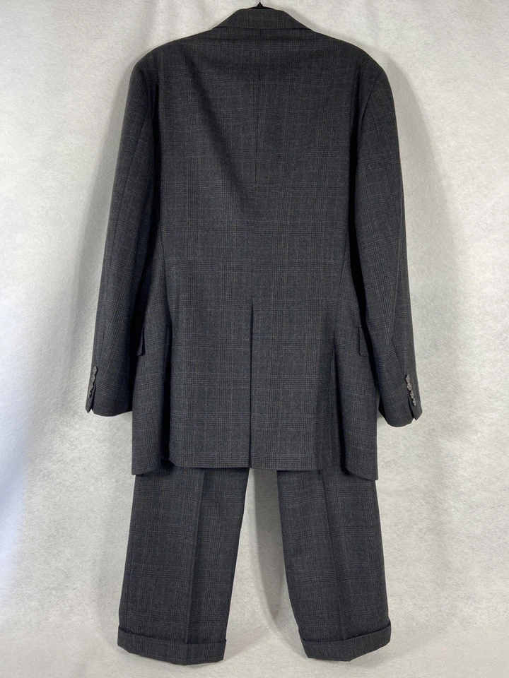 De Colección Ralph Lauren Polo University Club 2 Piezas Pantalón Traje Para Hombres 40R Gris Cuadros Hecho en EE. UU. Foto 3 de 4