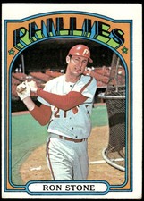 1972 Topps Baseball Ron Stone #528 Philadelphia Phillies