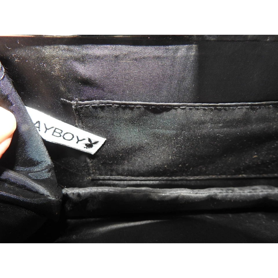Playboy Clutch Bag Pink Black Womens Handbag Purse Retro Vintage - Image 3 of 4