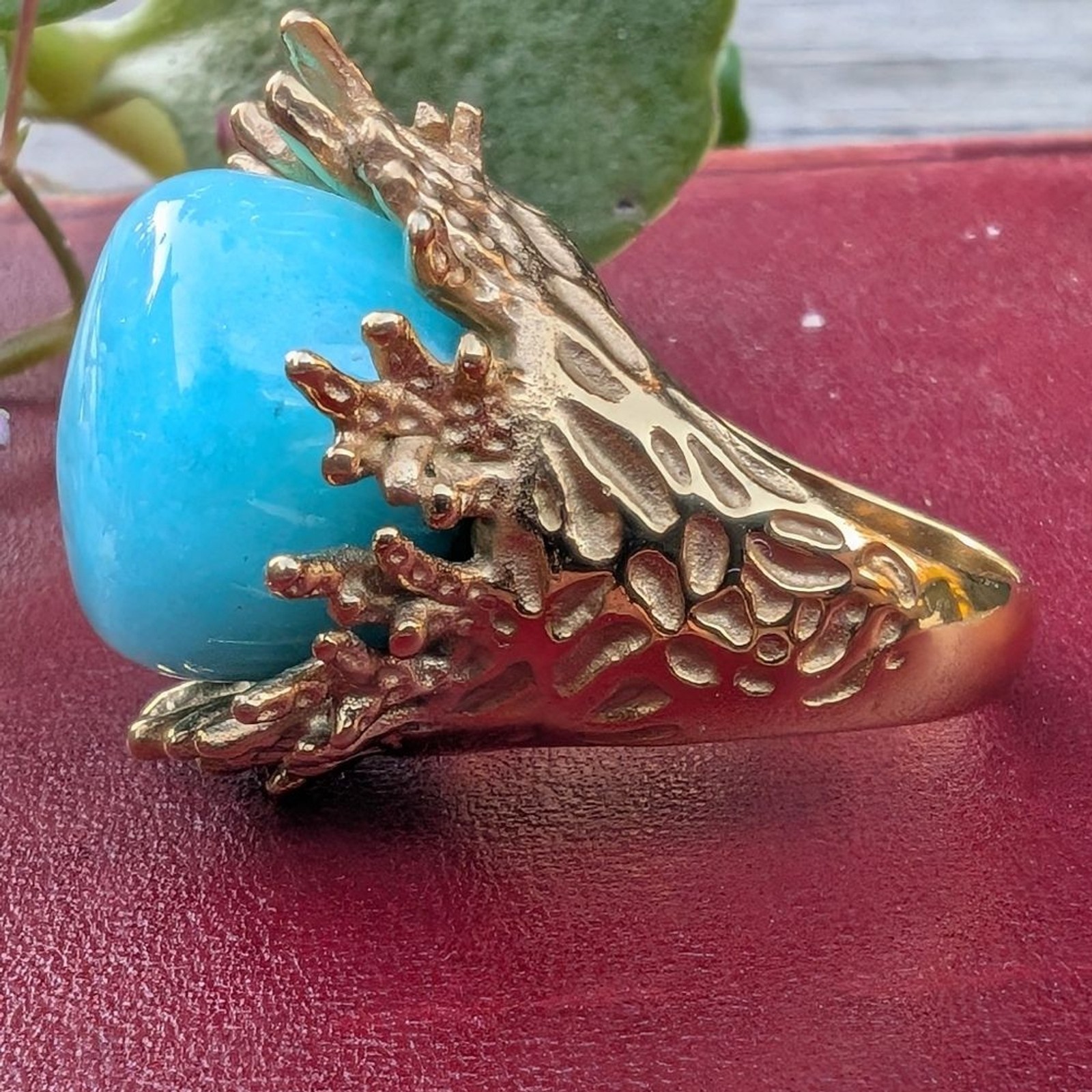 Plunder Gold and Blue  Statement Ring - image 2