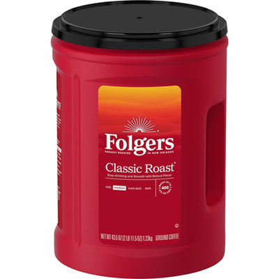 Folgers Classic Medium Roast Ground Coffee, 43.5 oz