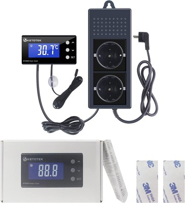 KETOTEK Digitaler Thermostat Steckdose 230V mit NTC Fühler, KT4000