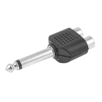 DC mâle 6,5 mm vers 2 RCA femelle fiche Jack stéréo répartiteur de connecteur - Photo 1/4