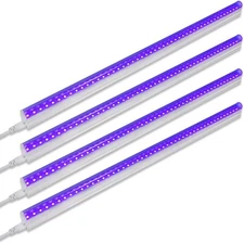 Barrina UV LED Blacklight Bar, 9W 2ft, T5 Integrated Bulb, Black T5-2ft-4pack 