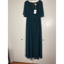 Show Me Your mumu Emily Empire Maxi Dress Emerald Green Chiffon Classic