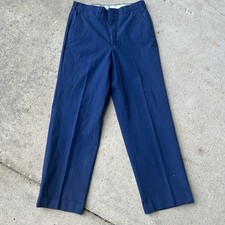 Vintage Brooks Brothers Pleated Trousers Navy Blue Pants 32x30