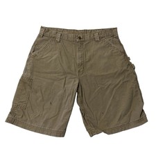 Carhartt Carpenter Work Shorts B147 LBR Brown Original Fit Men's Sz 38 - Stained