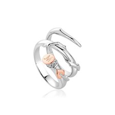 Silver & 9ct Rose Gold Julien Macdonald x Clogau Swirl Betrayal Ring M New Rare