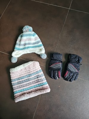 3 er Set Kinder Wintermütze Gr. 52/54 Schal Topolino Handschuhe Ziener Mädchen