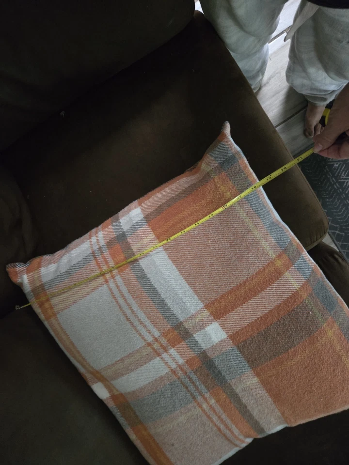 Flannel Decorative Pillow In Fall Colors - Image 4 of 4