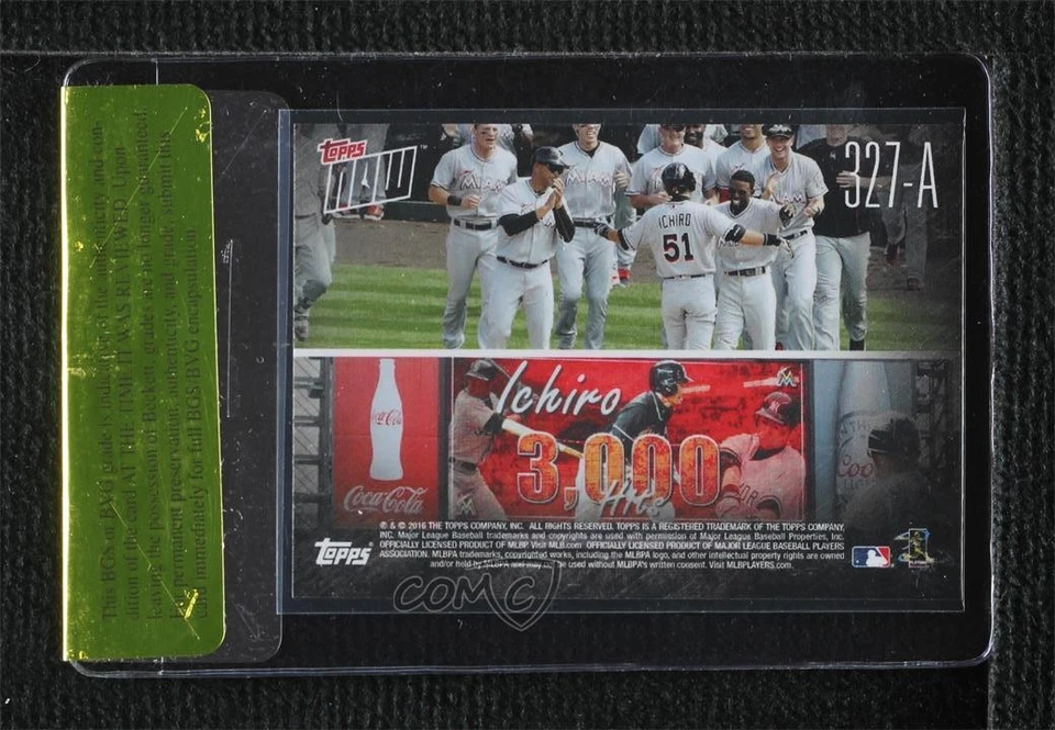2016 Topps Now Topps Online Exclusive /11550 Ichiro Suzuki Ichiro #327-A HOF - Image 2 of 2