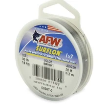 AFW C030T-0 Surflon Nylon Coated 1x7 Stainless Leader Wire Fishing