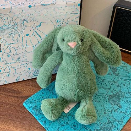  Bashful Ivy Bunny ぬいぐるみ Jellycat Bashful Ivy Bunny 18cm Green Plush | Soft Bunny Rabbit