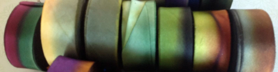 Cinta de seda teñida a mano 1" en el sesgo 1yd hecha en USA Foto 4 de 4