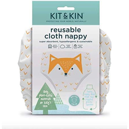 Kit & Kin Reusable Cloth Nappy FOX Super Absorbent Sustainable Hypoallergenic