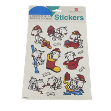 VINTAGE AMERICAN GREETING DALMATIANS DOG COLORFUL STICKERS 4 SHEETS TOTAL SEALED