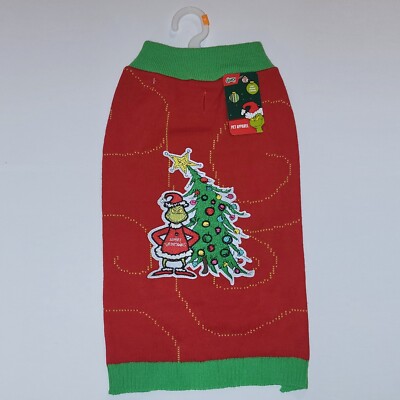 Dr. Seuss HOLIDAY Dog Sweater Size: M The Grinch NWT