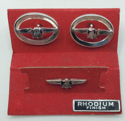 TIE TACK MANSCHETTENKNÖPFE MIT FLÜGELN in Rhodium AUSFÜHRUNG wunderschön - Bild 6 von 7