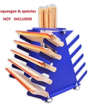 5 Layers Screen Printing Squeegee Spatulas Holder Storage Rack Adjustable Width