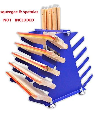 TECHTONGDA 5 Layers Screen Printing Squeegee Spatulas Holder Storage Rack Adjustable Width