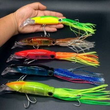5PCS Octopus Trolling Baits Fishing Lures Squid Skirts Bait With Hooks Big Game