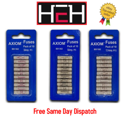 3 AMP, 5 AMP & 13 AMP SICHERUNGEN HAUSHALTSSTECKER SICHERUNGEN PATRONE 10ER-PACK