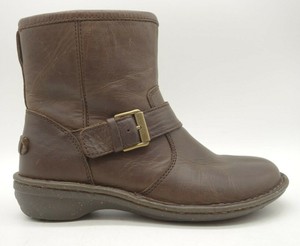Cuero Marrón con logotipo de UGG Imitación Piel Forrada Cremallera Botas al  Tobillo Zapatos para mujer 6 | eBay