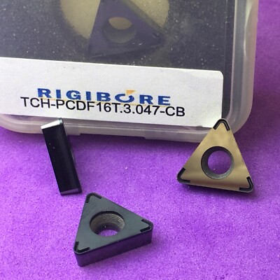 1pc  RIGIBORE   TCH-PCDF16T.3.047-CB   Full 3 Top  PCD Insert ChipBkR Machinist