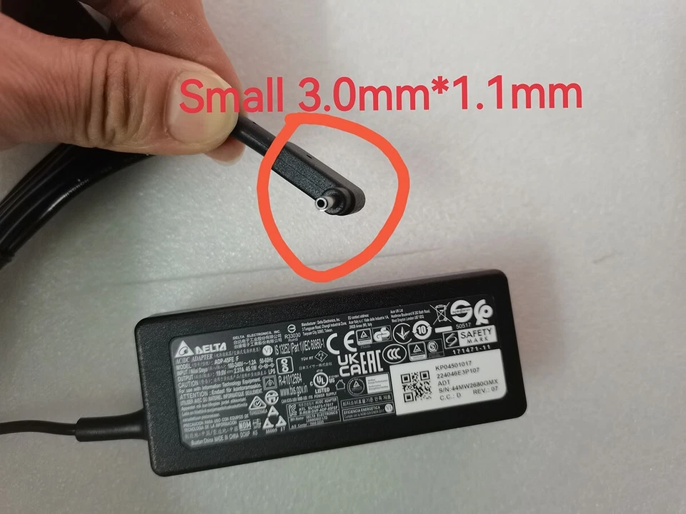 19V 2.37A 45W ADP-45FE F 3.0毫米尖端适用于宏碁 Aspire 5 N20C5 充电器原装新品 — 第 2/4 张图片