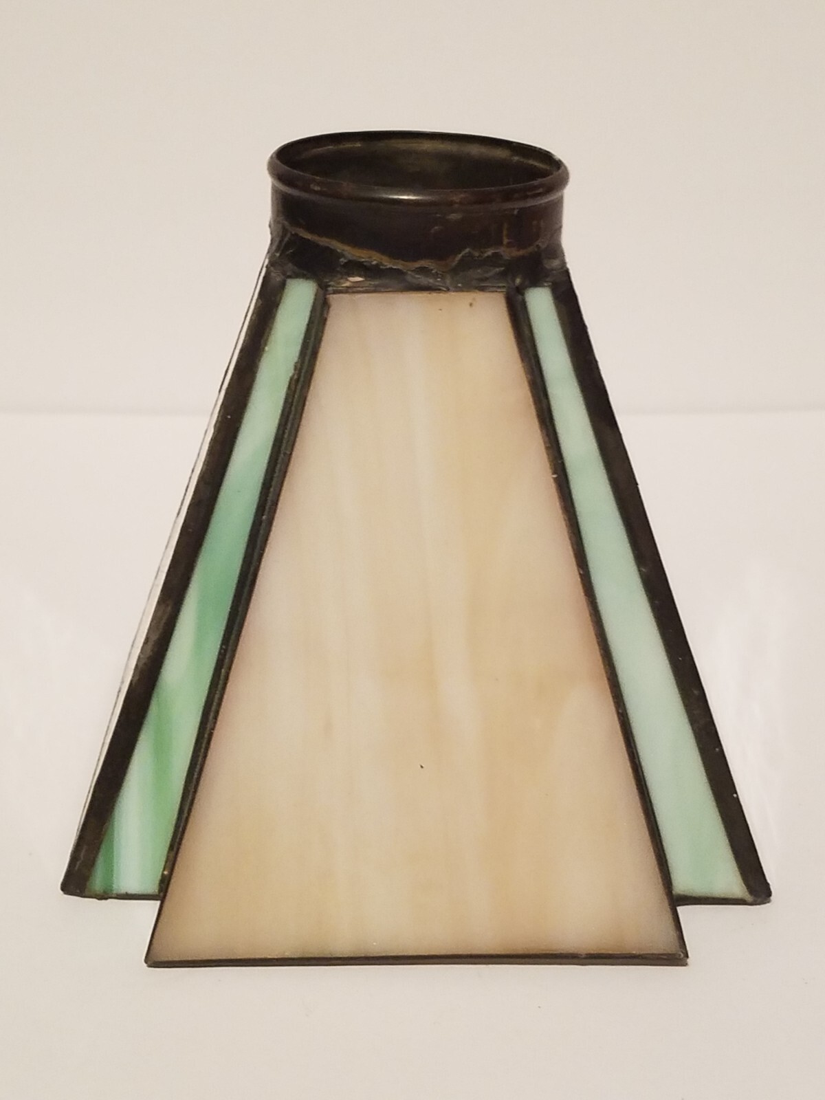 Vintage MCM 12Sided Prismatic Pastel Tiffany Style Stained Glass Lamp
