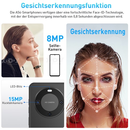 XGODY Neu Smartphone Android 6,5" Handy Ohne Vertrag DE Dual SIM 4Core Phablet - Bild 8 von 15